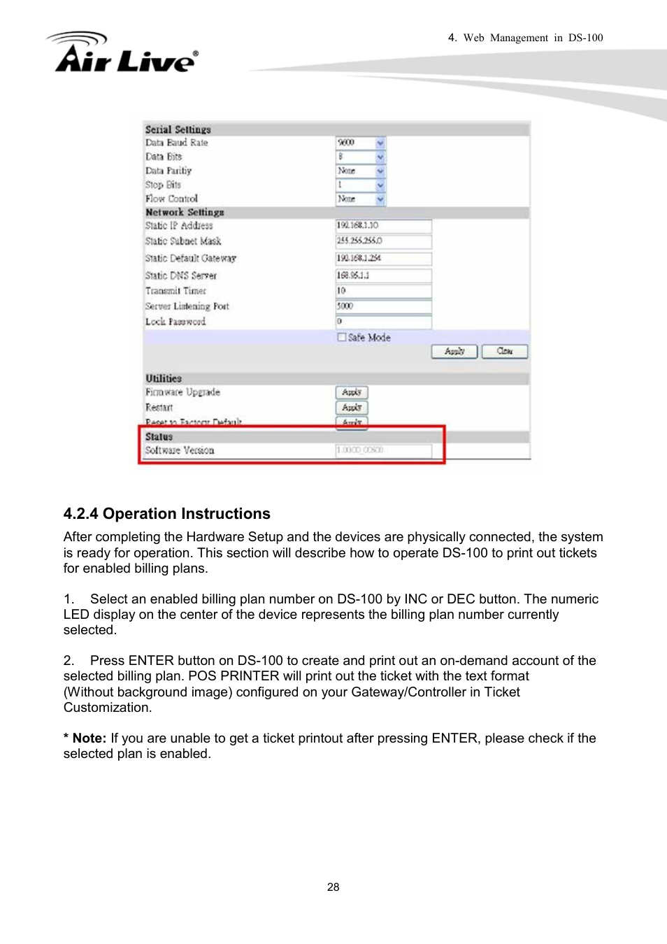 4 operation instructions | AirLive DS-100 User Manual | Page 30 / 34