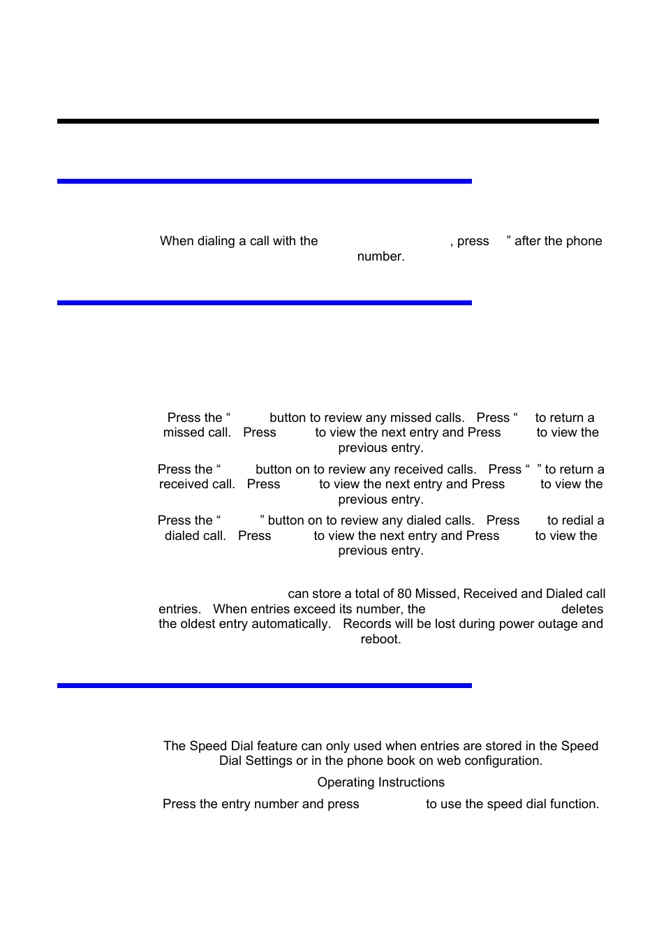 Review call record, Speed dial, Using airlive ephone-1000 | AirLive ePhone-1000S User Manual | Page 39 / 46