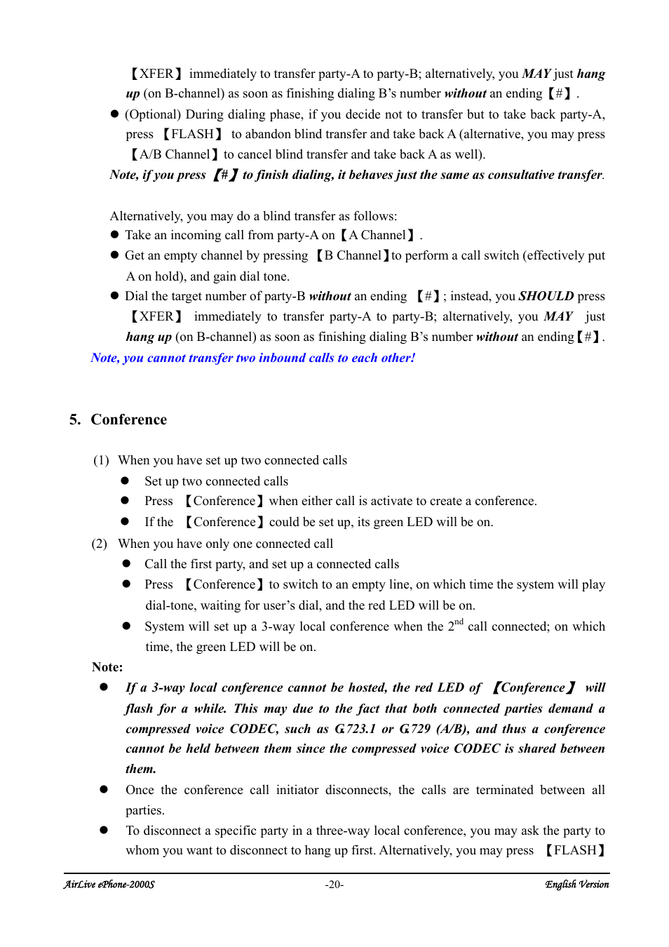 Conference | AirLive ePhone-2000S User Manual | Page 24 / 26