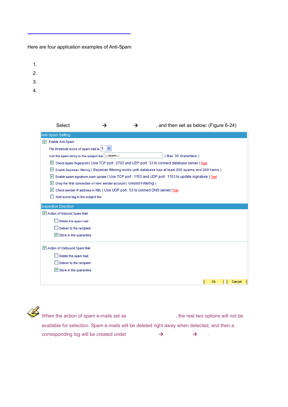 3 anti-spam configuration example | AirLive ES-6000 User Manual | Page 108 / 221