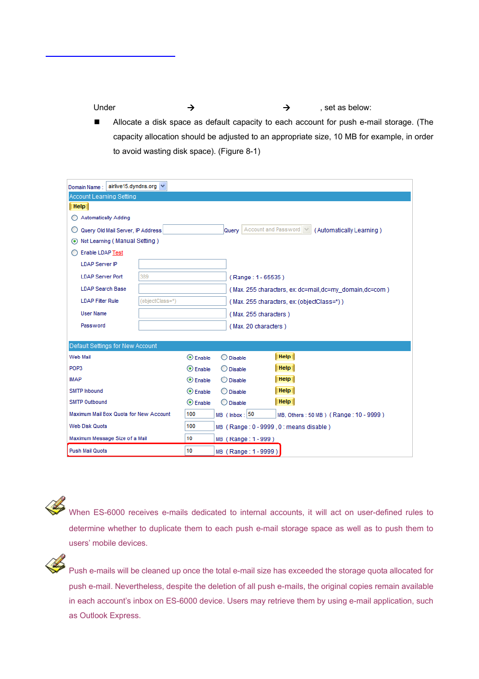 2 push rule configuration | AirLive ES-6000 User Manual | Page 164 / 221