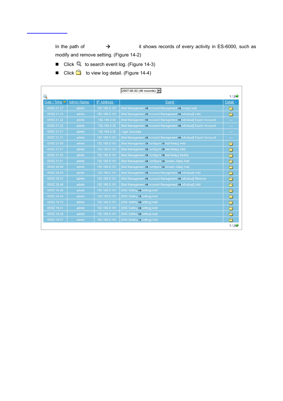 2 event log | AirLive ES-6000 User Manual | Page 216 / 221
