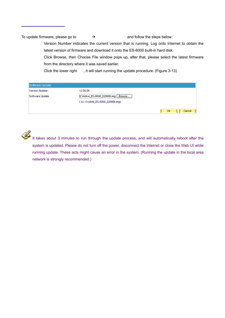 6 software update | AirLive ES-6000 User Manual | Page 26 / 221