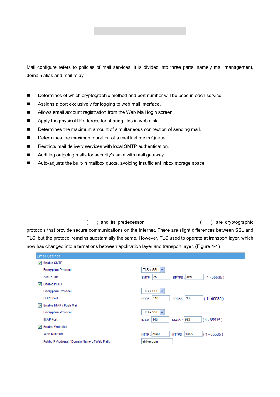 Chapter 4 mail management, 1 configure | AirLive ES-6000 User Manual | Page 27 / 221
