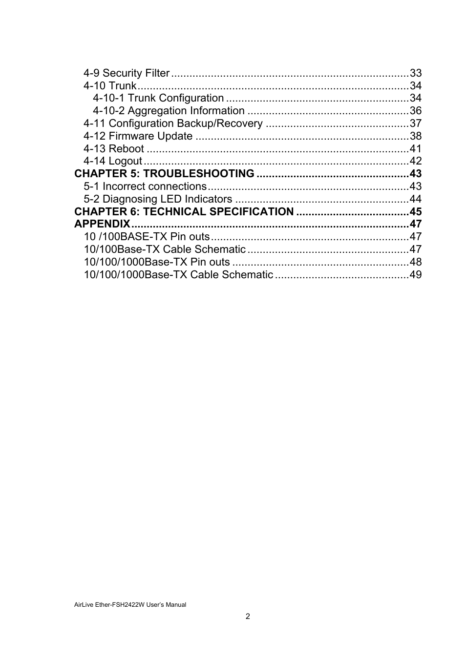 AirLive Ether-FSH2422W User Manual | Page 6 / 55