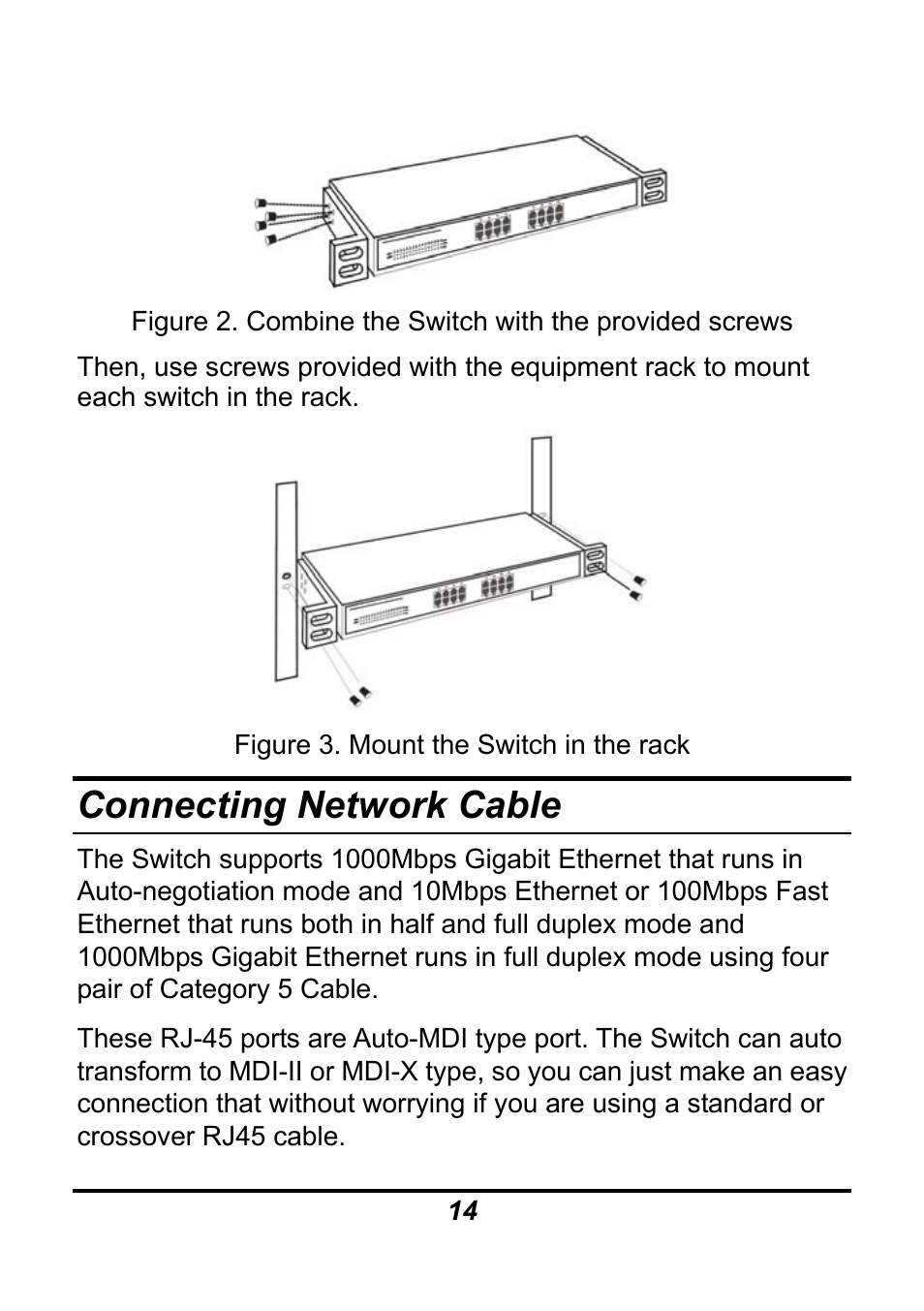Connecting network cable | AirLive Ether-GSH16TW User Manual | Page 14 / 42