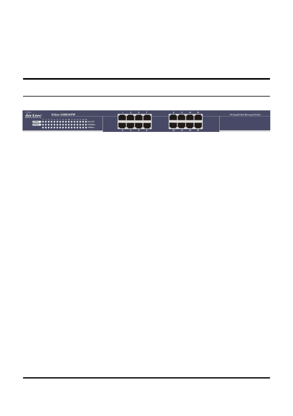 Identifying external components, Front panel | AirLive Ether-GSH16TW User Manual | Page 16 / 42