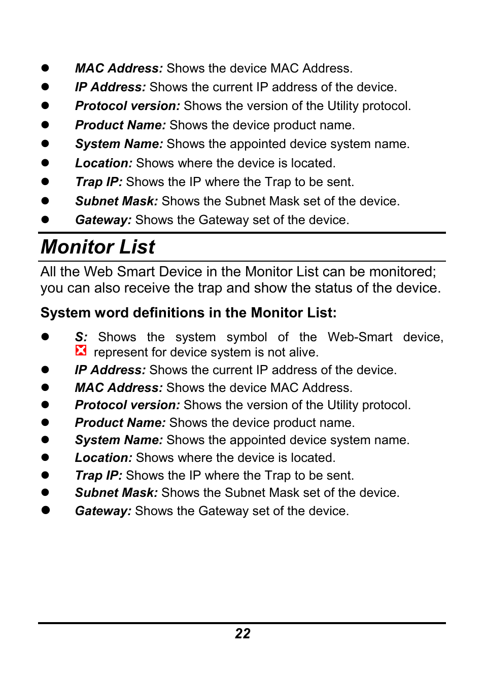 Monitor list | AirLive Ether-GSH16TW User Manual | Page 22 / 42