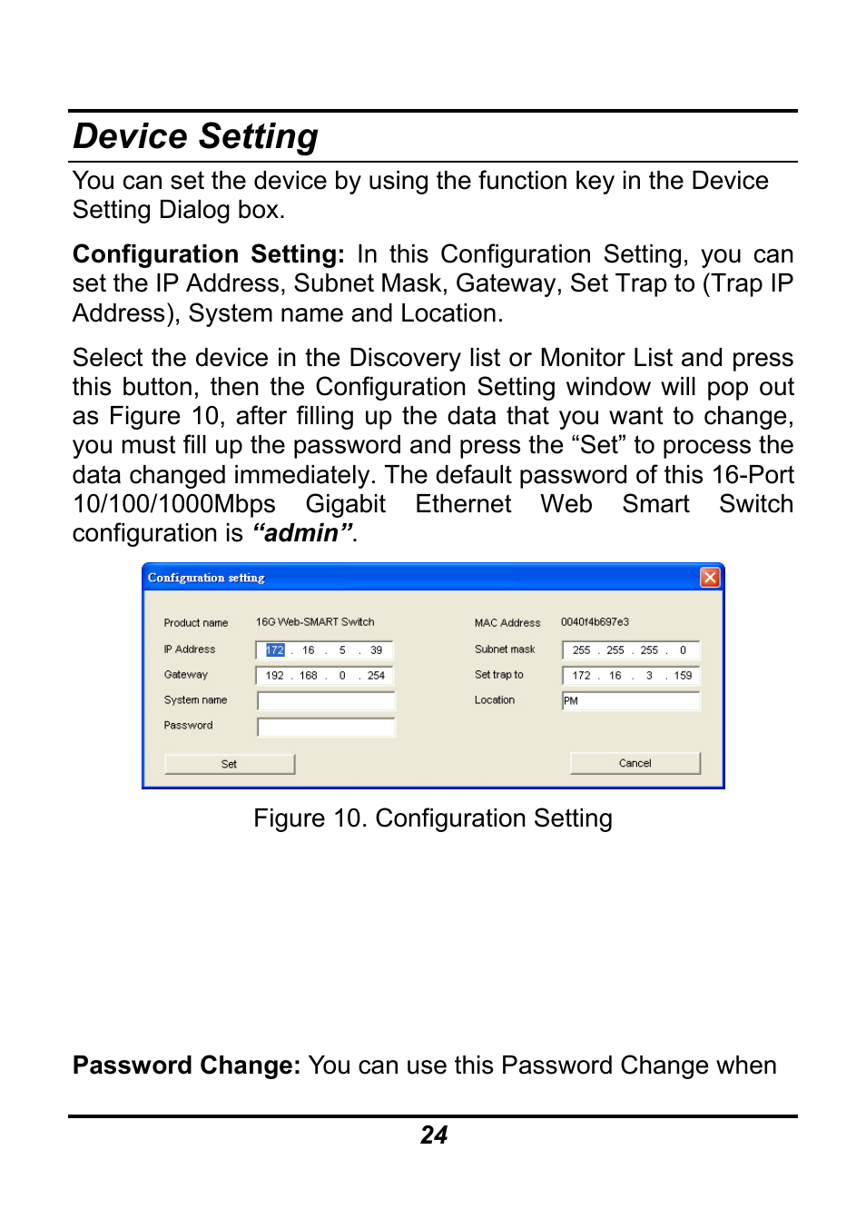 Device setting | AirLive Ether-GSH16TW User Manual | Page 24 / 42
