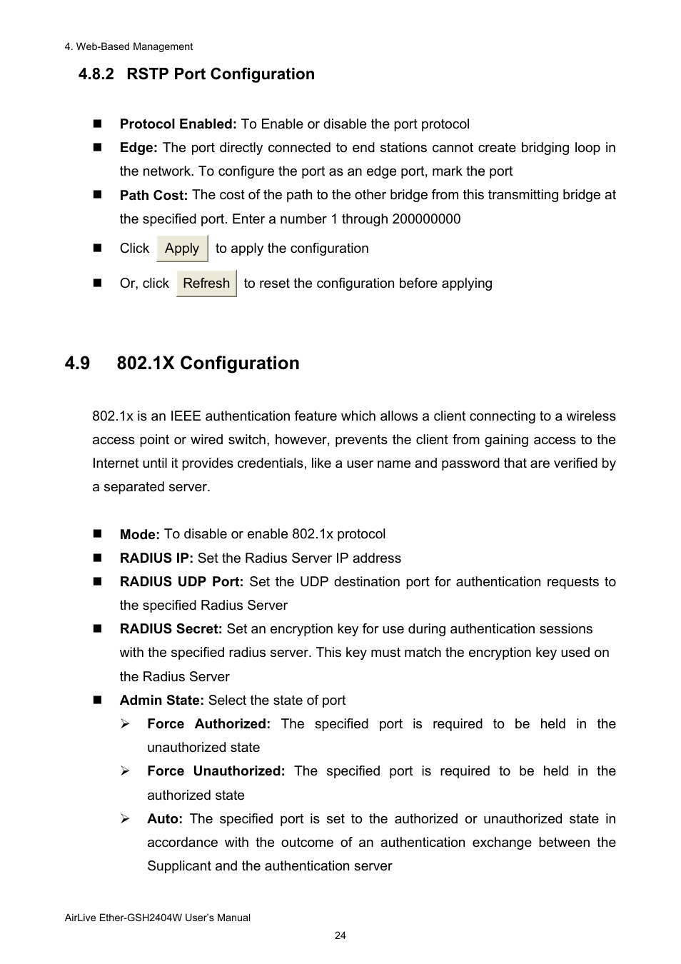 AirLive Ether-GSH2404W User Manual | Page 27 / 50