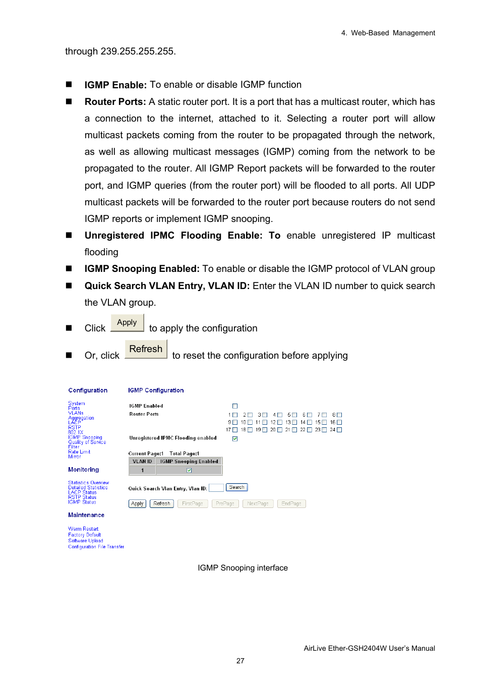 AirLive Ether-GSH2404W User Manual | Page 30 / 50