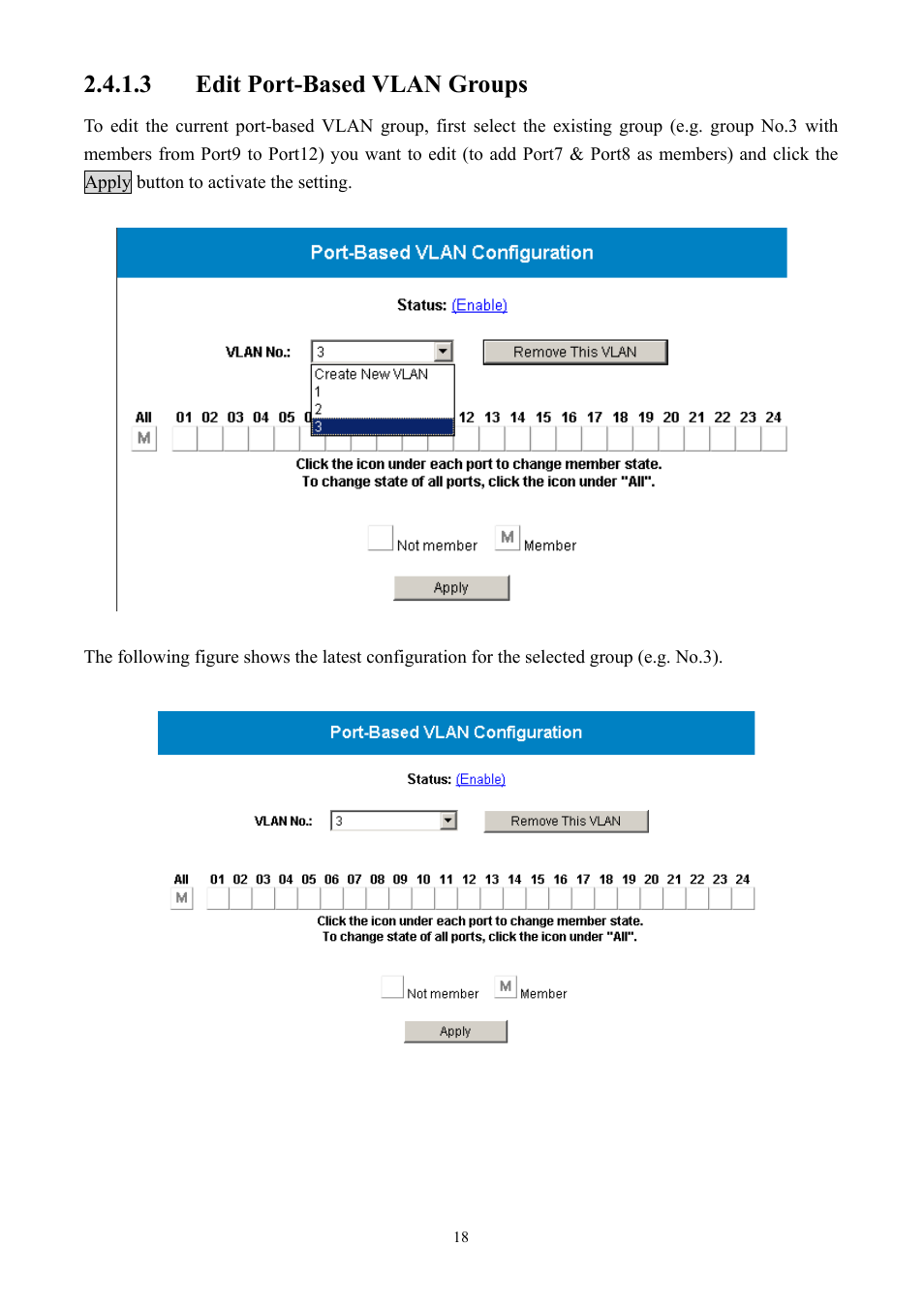 3 edit port-based vlan groups | AirLive Ether-GSH2416W User Manual | Page 18 / 61