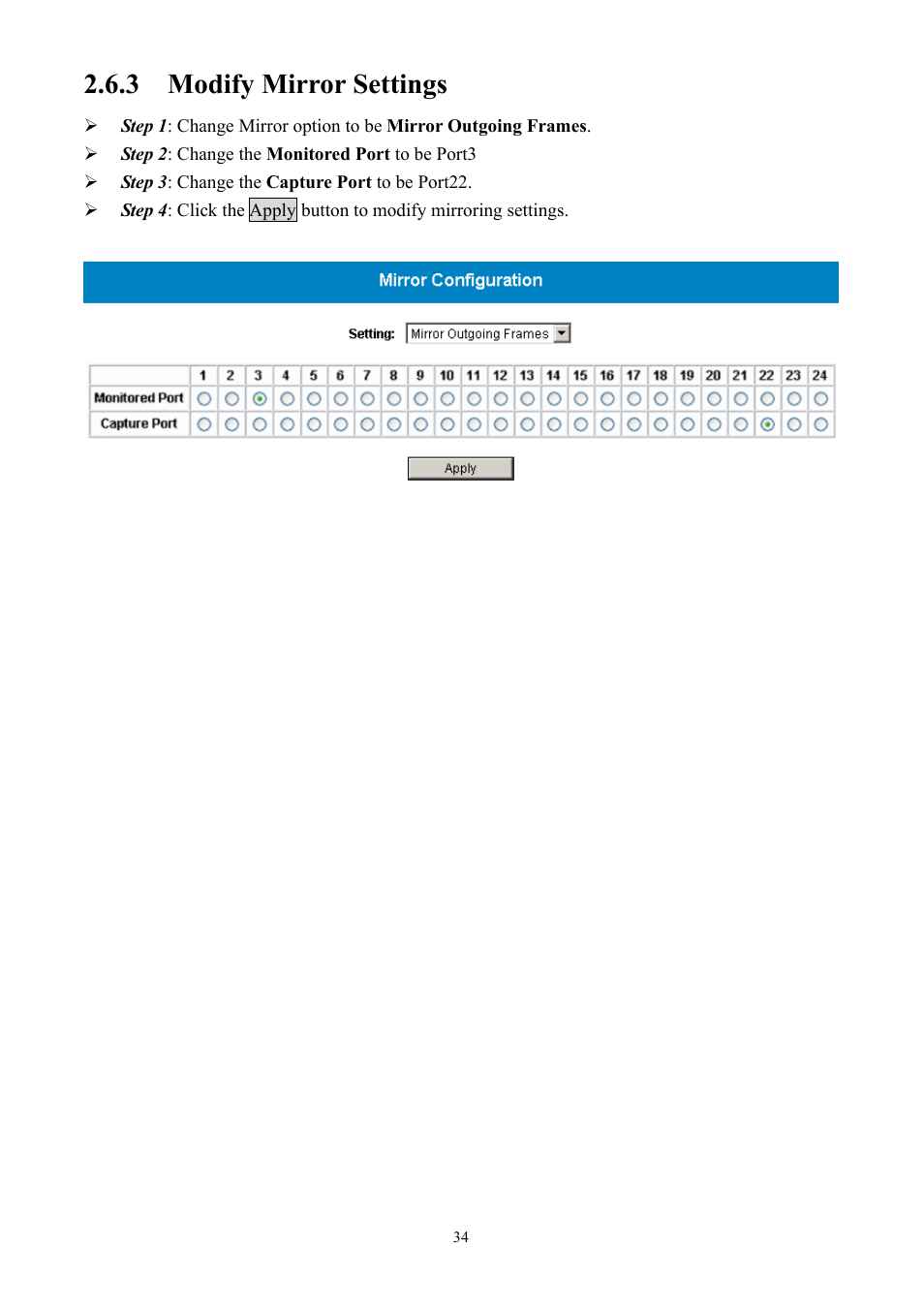 3 modify mirror settings | AirLive Ether-GSH2416W User Manual | Page 34 / 61