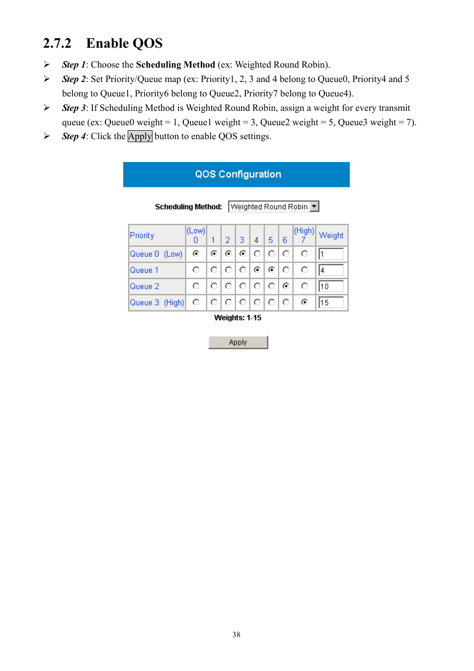 2 enable qos | AirLive Ether-GSH2416W User Manual | Page 38 / 61
