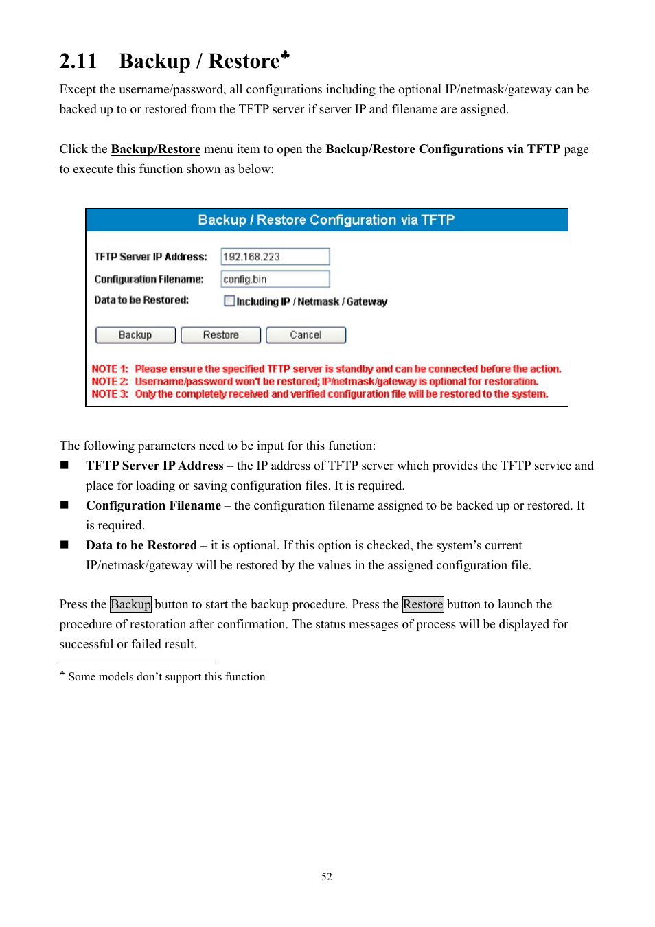 11 backup / restore | AirLive Ether-GSH2416W User Manual | Page 52 / 61