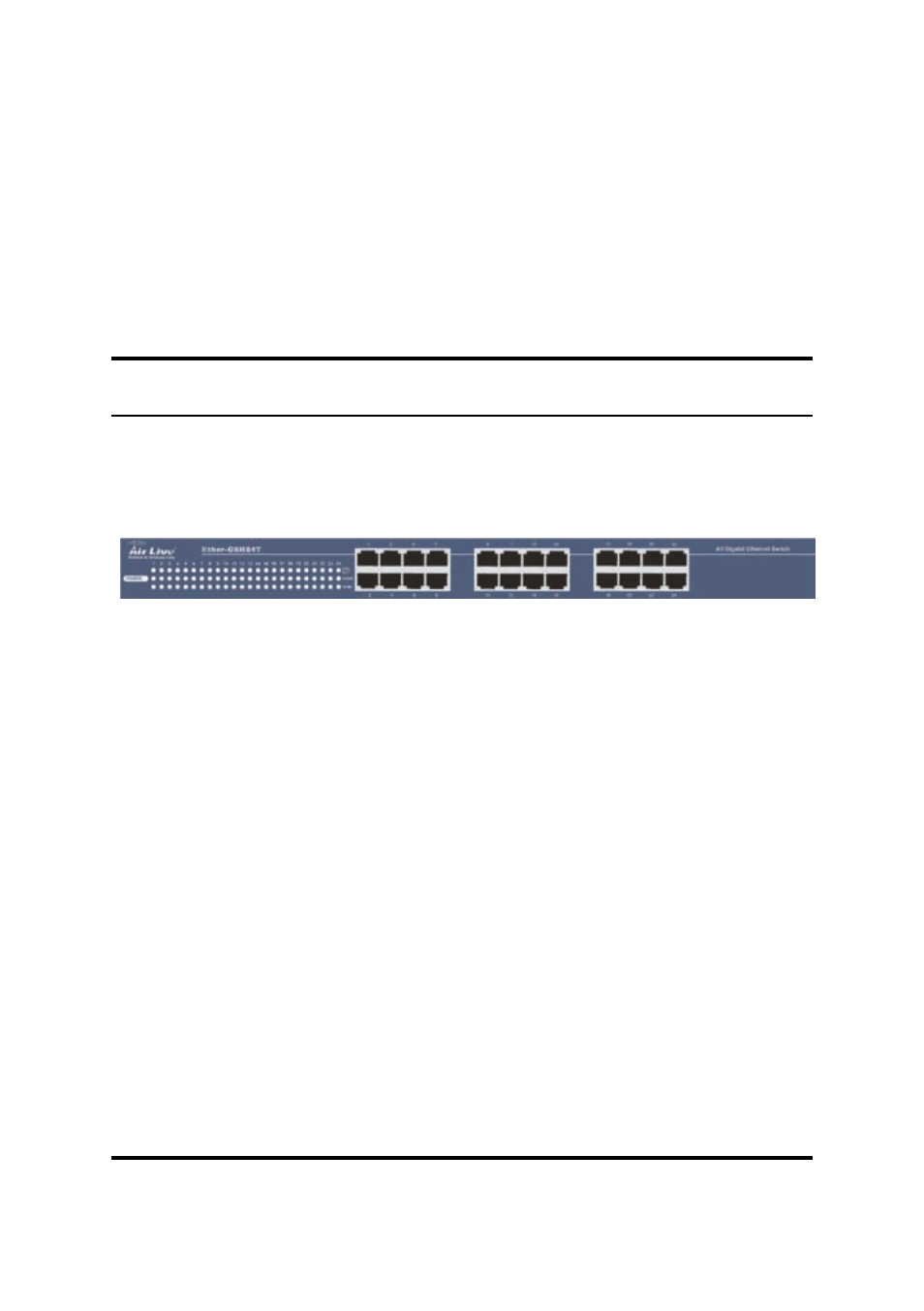 Identifying external components, Front panel | AirLive Ether-GSH24T v.2 User Manual | Page 12 / 16