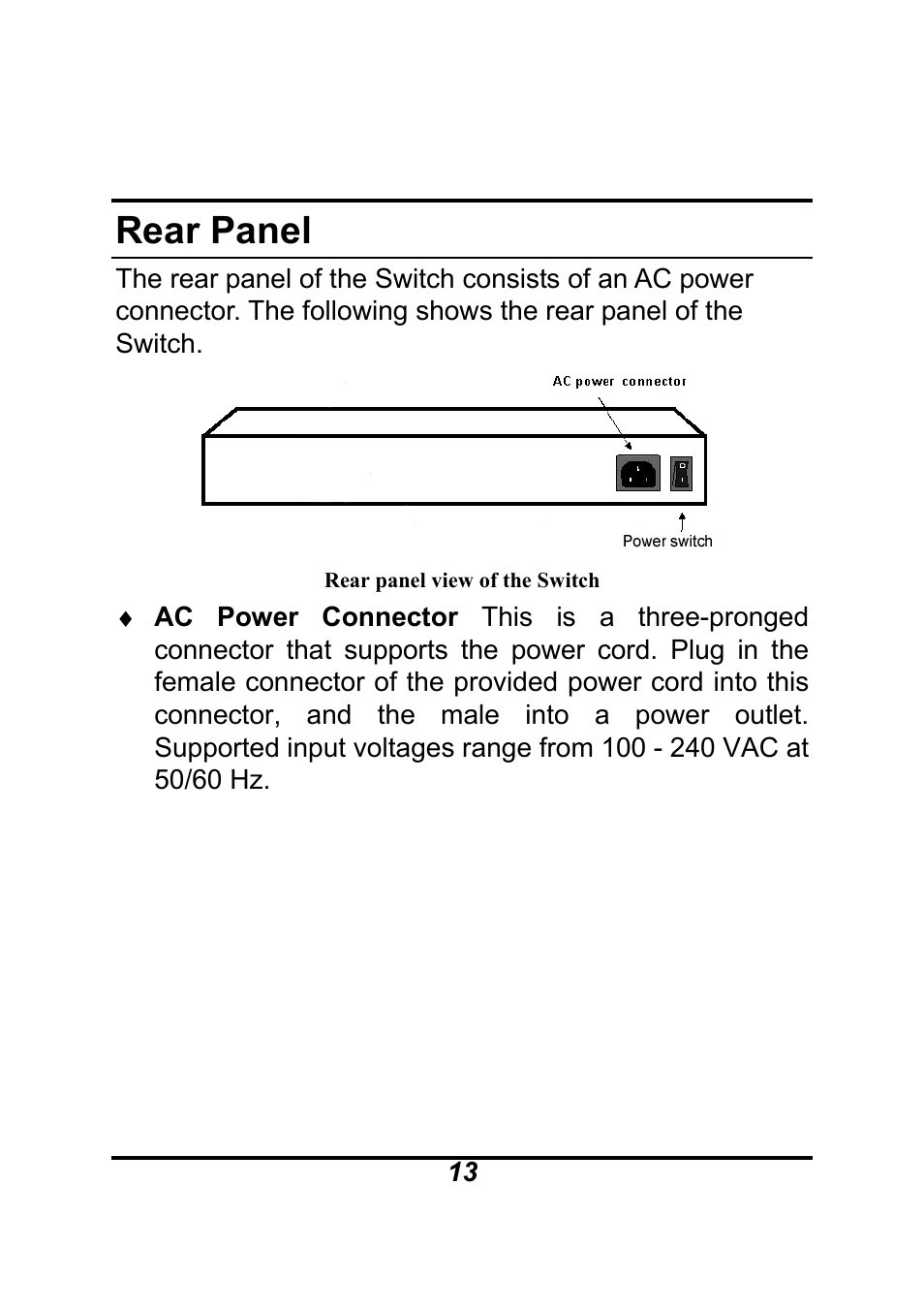 Rear panel | AirLive Ether-GSH24T v.2 User Manual | Page 13 / 16