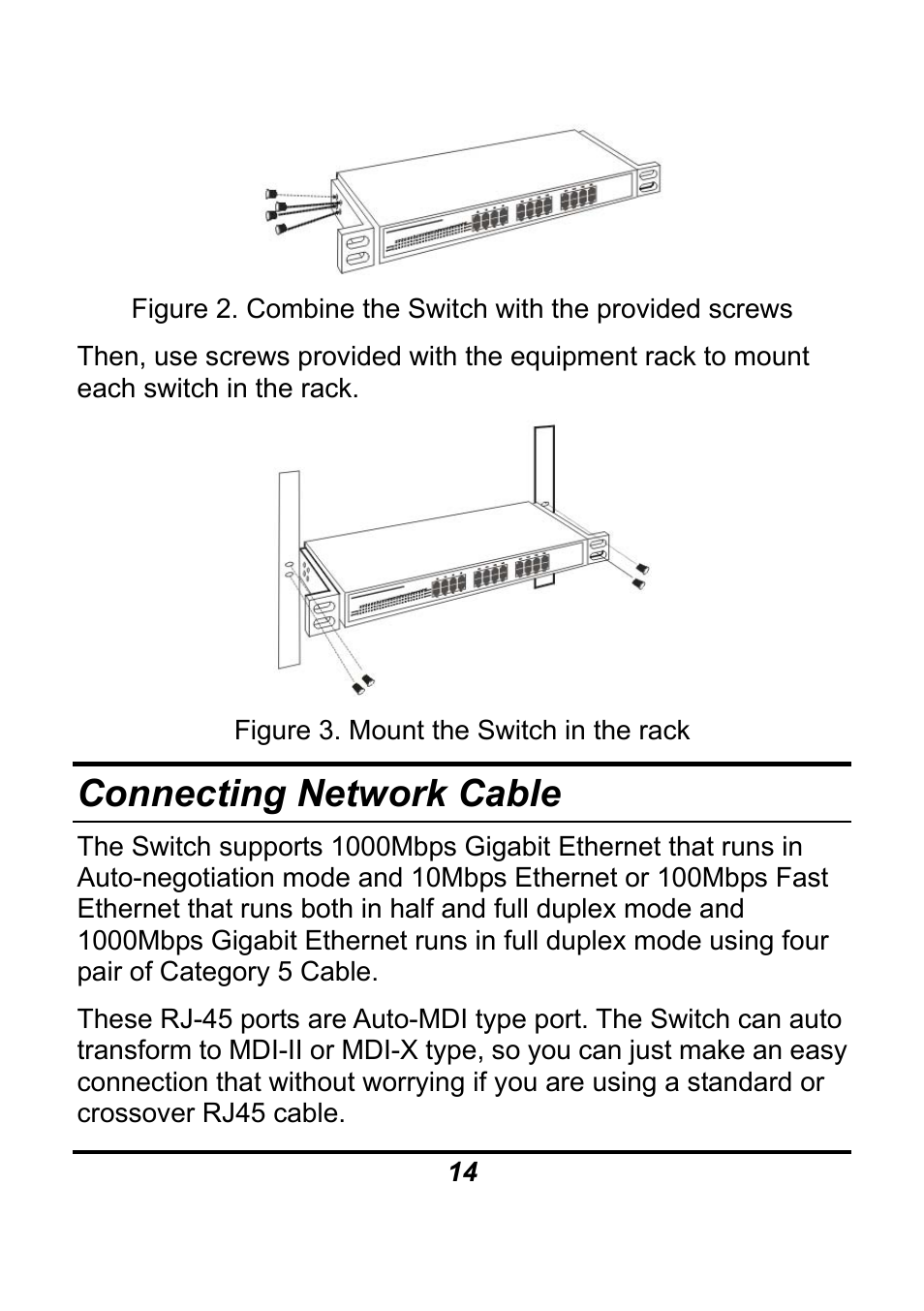 Connecting network cable | AirLive Ether-GSH24TW User Manual | Page 14 / 42