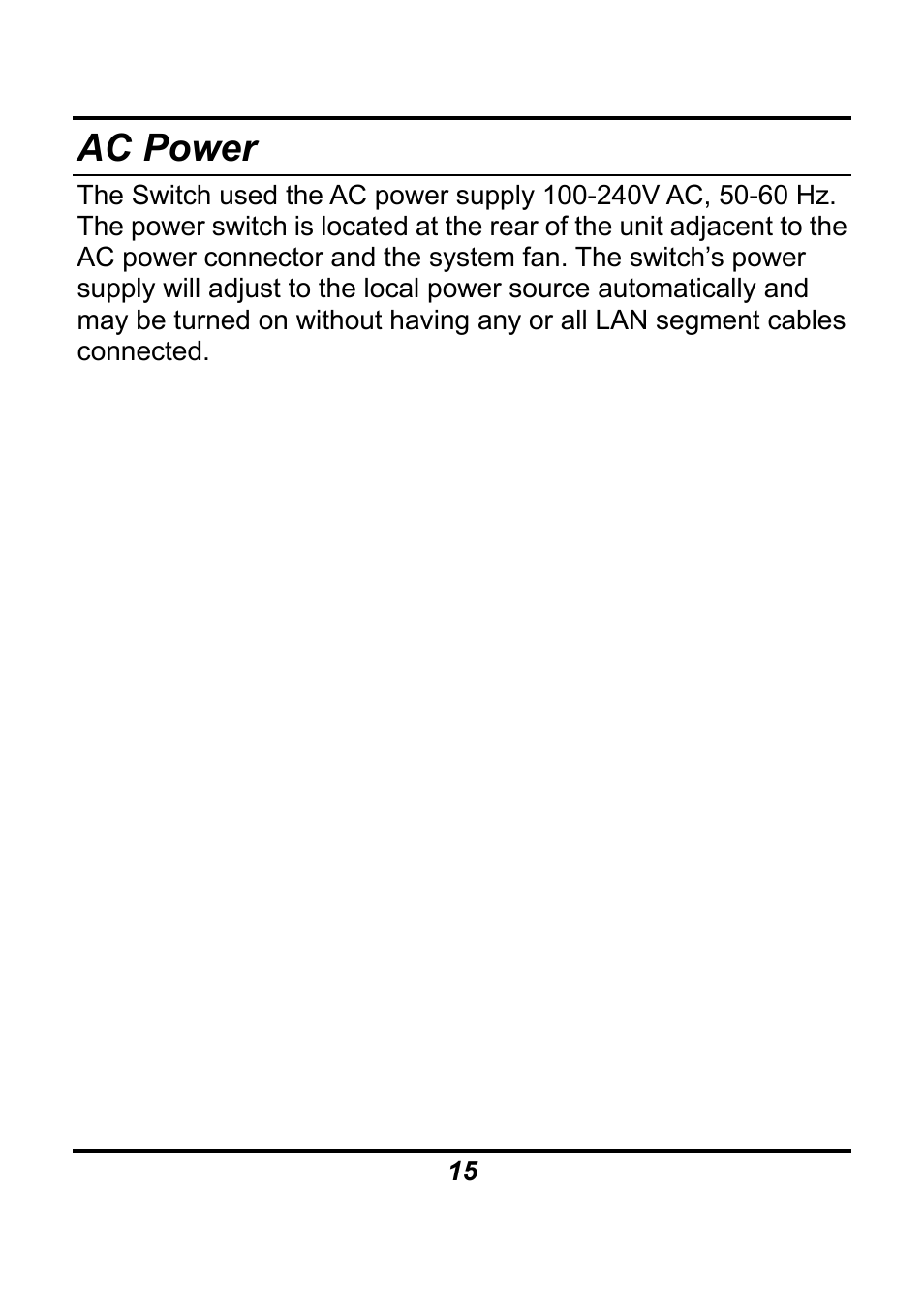 Ac power | AirLive Ether-GSH24TW User Manual | Page 15 / 42