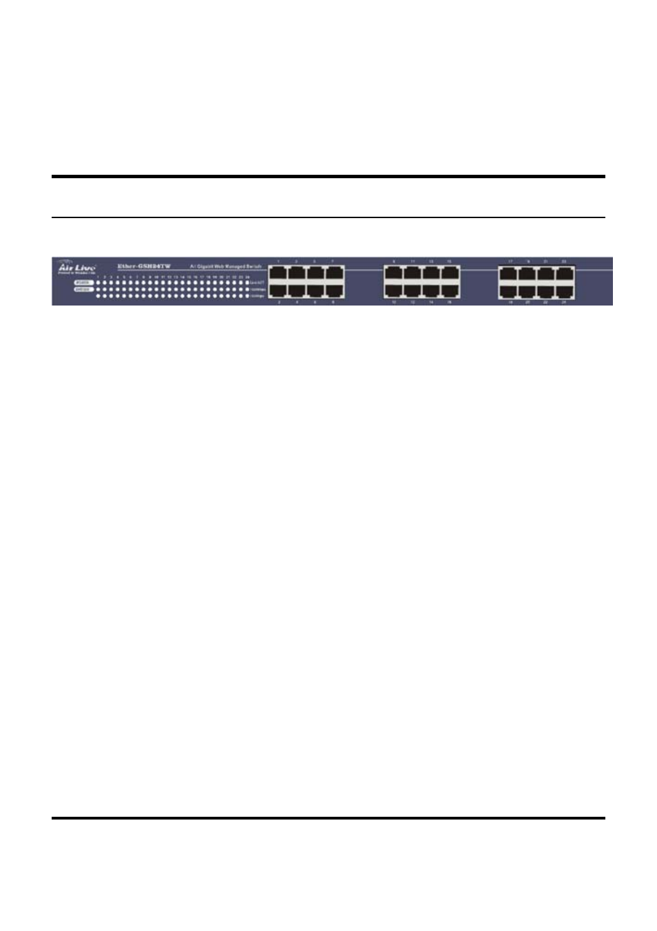 Identifying external components, Front panel | AirLive Ether-GSH24TW User Manual | Page 16 / 42