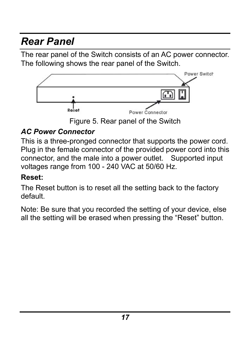 Rear panel | AirLive Ether-GSH24TW User Manual | Page 17 / 42