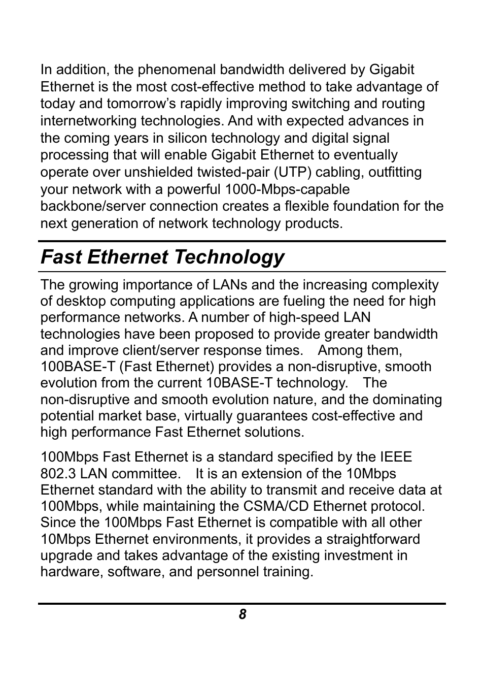 Fast ethernet technology | AirLive Ether-GSH24TW User Manual | Page 8 / 42