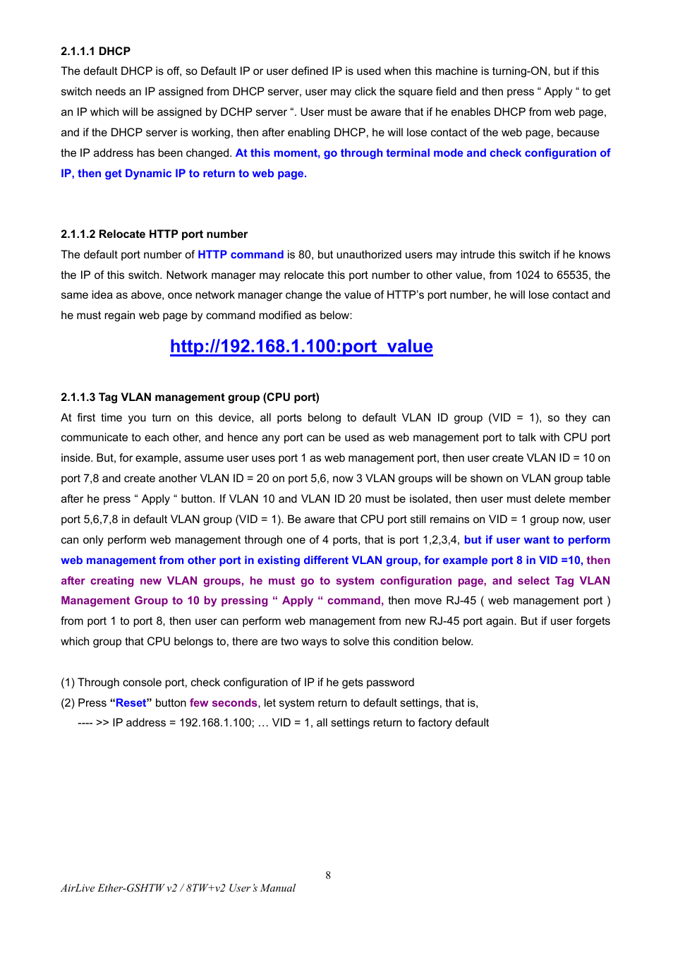 AirLive Ether-GSH8TW v2 User Manual | Page 11 / 36