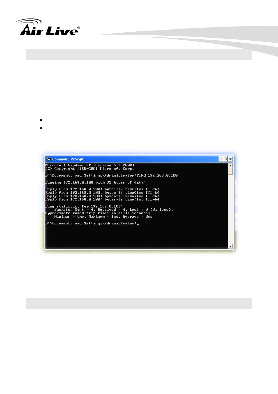 Appendix c: ping ip address, Appendix d: bandwidth estimation | AirLive FE-200CU User Manual | Page 54 / 71