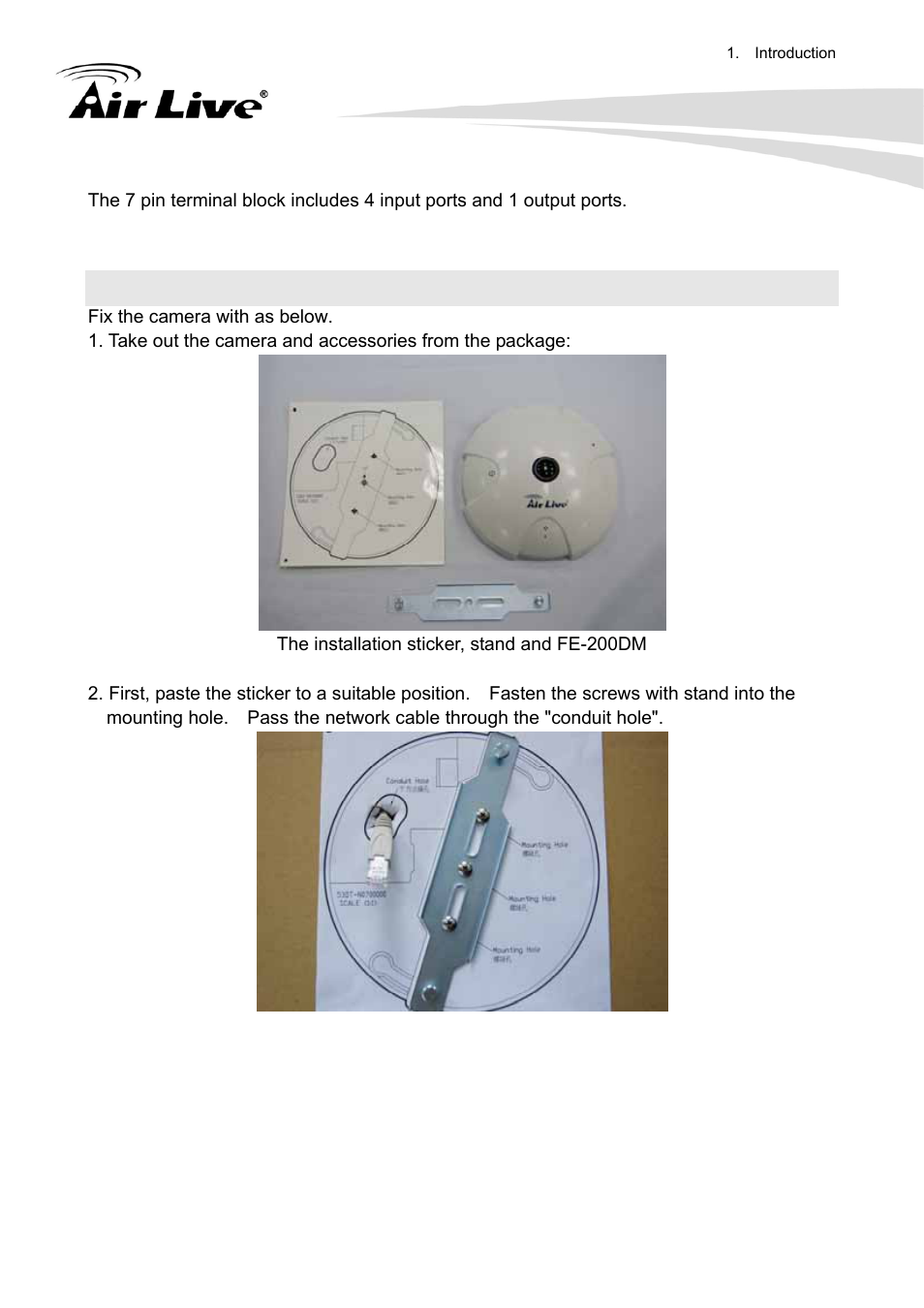 4 mounting the camera | AirLive FE-200DM User Manual | Page 11 / 74