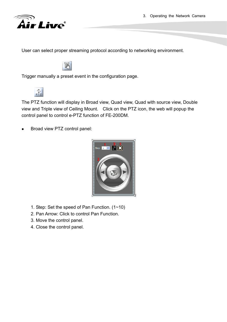 Protocol, Manual trigger | AirLive FE-200DM User Manual | Page 19 / 74