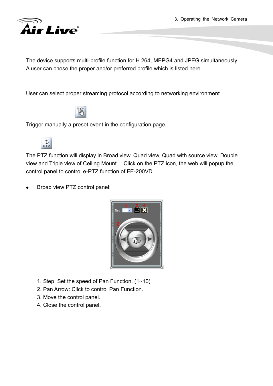 Video profile, Protocol, Manual trigger | AirLive FE-200VD User Manual | Page 19 / 72