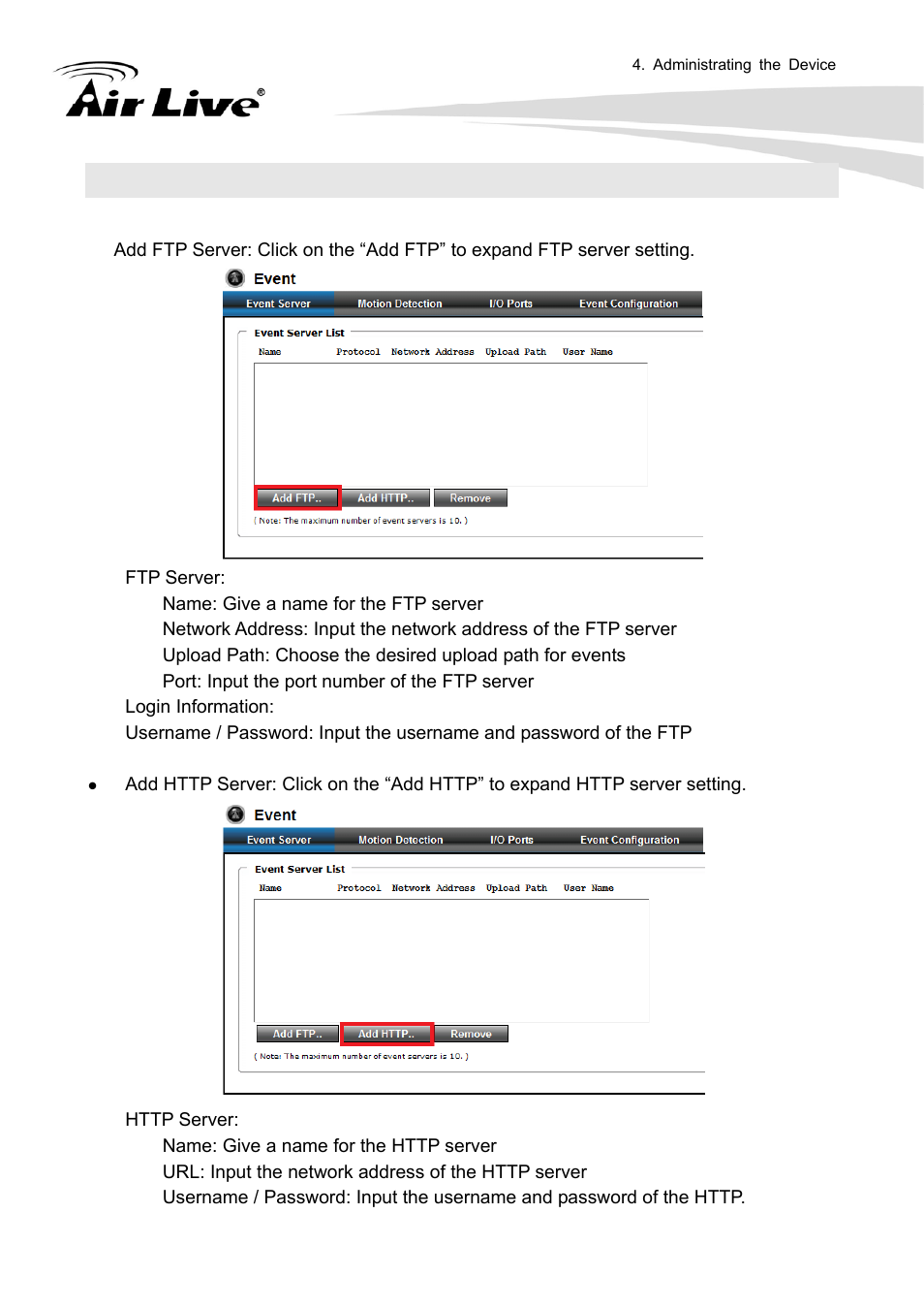 3 event | AirLive FE-200VD User Manual | Page 32 / 72