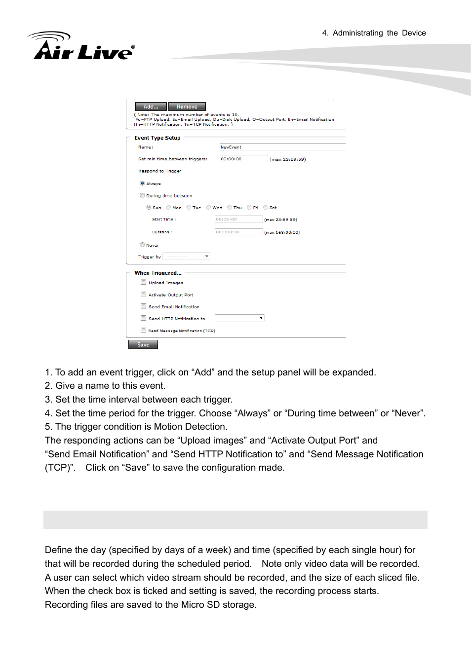 4 schedule | AirLive FE-200VD User Manual | Page 36 / 72