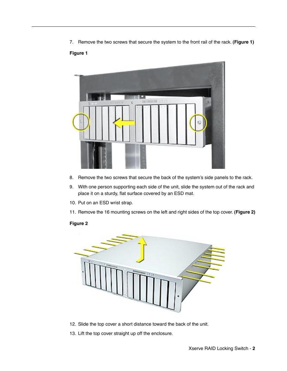 Apple Xserve RAID (Locking Switch Replacement) User Manual | Page 2 / 6