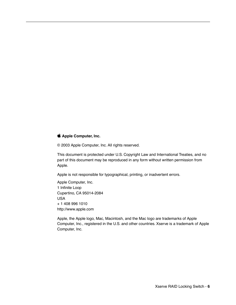 Apple Xserve RAID (Locking Switch Replacement) User Manual | Page 6 / 6