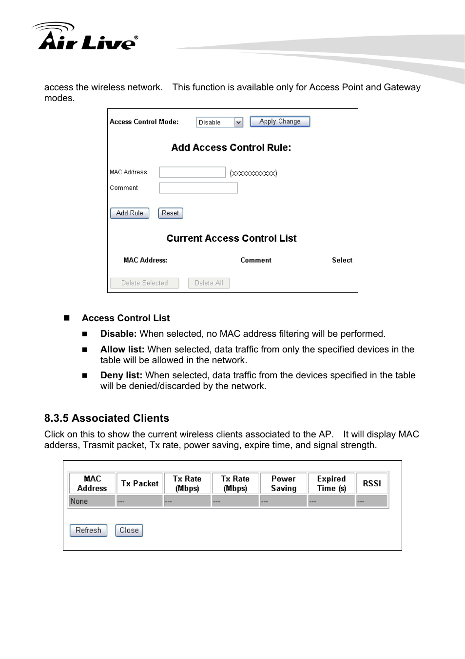 5 associated clients | AirLive G.DUO User Manual | Page 103 / 137