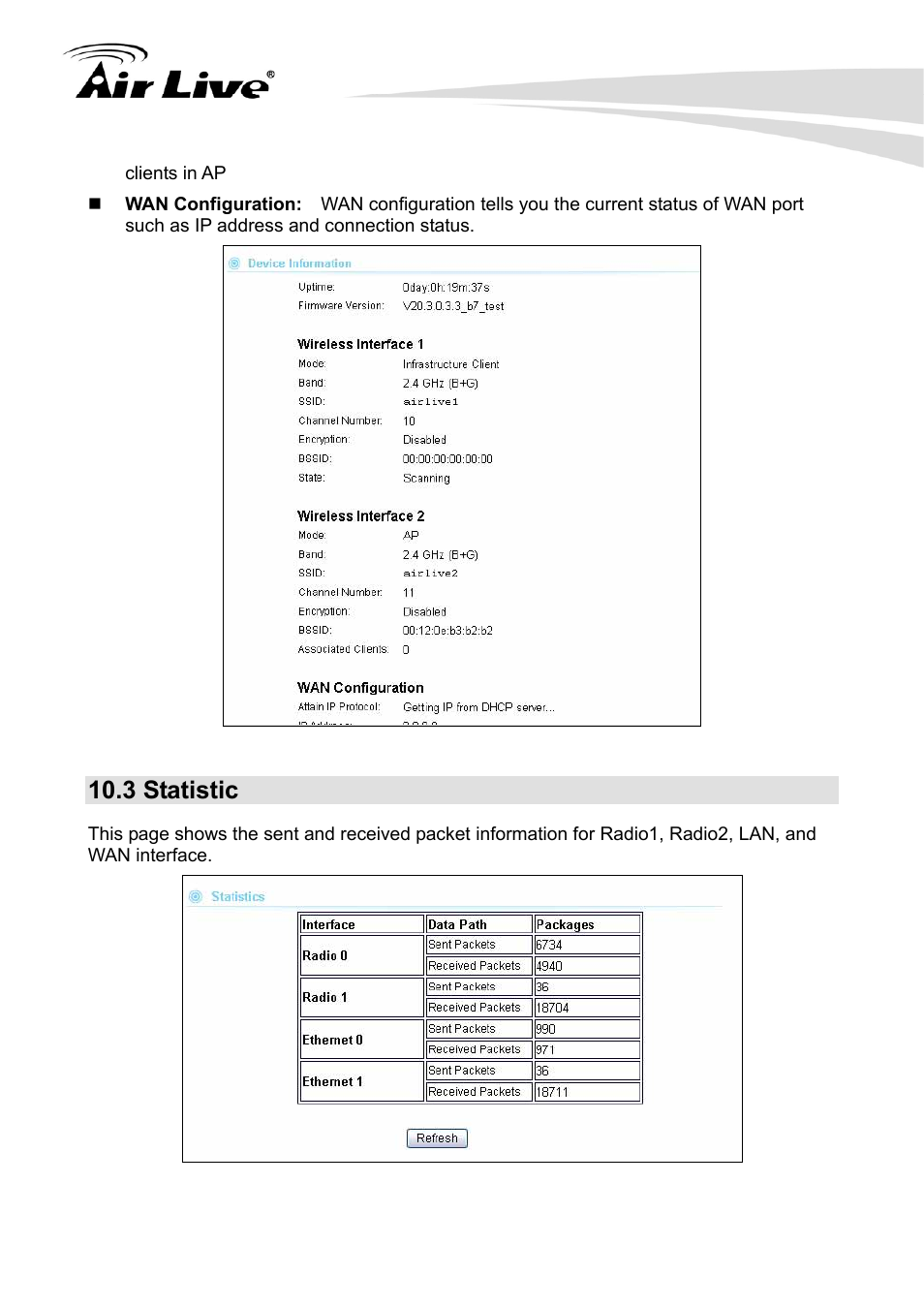 3 statistic | AirLive G.DUO User Manual | Page 113 / 137