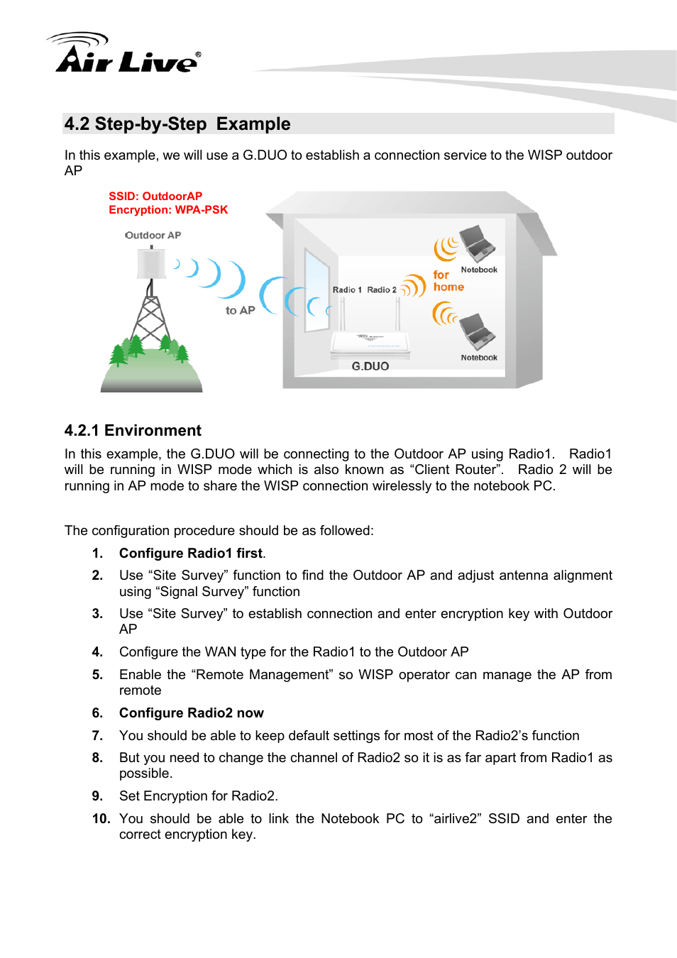 2 step-by-step example, 1 environment | AirLive G.DUO User Manual | Page 30 / 137