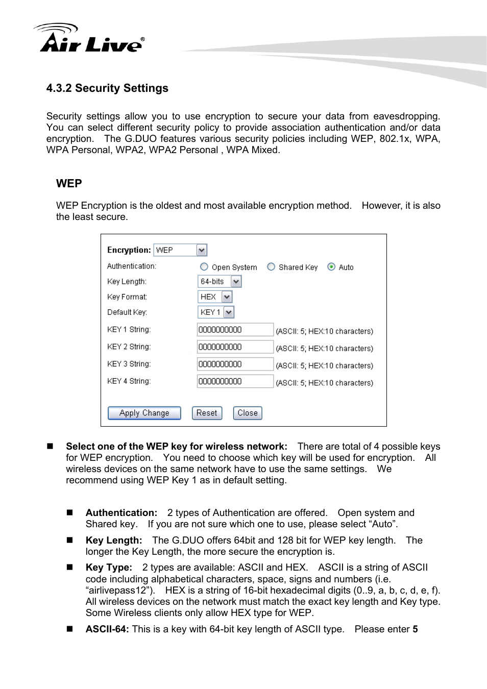 2 security settings | AirLive G.DUO User Manual | Page 34 / 137