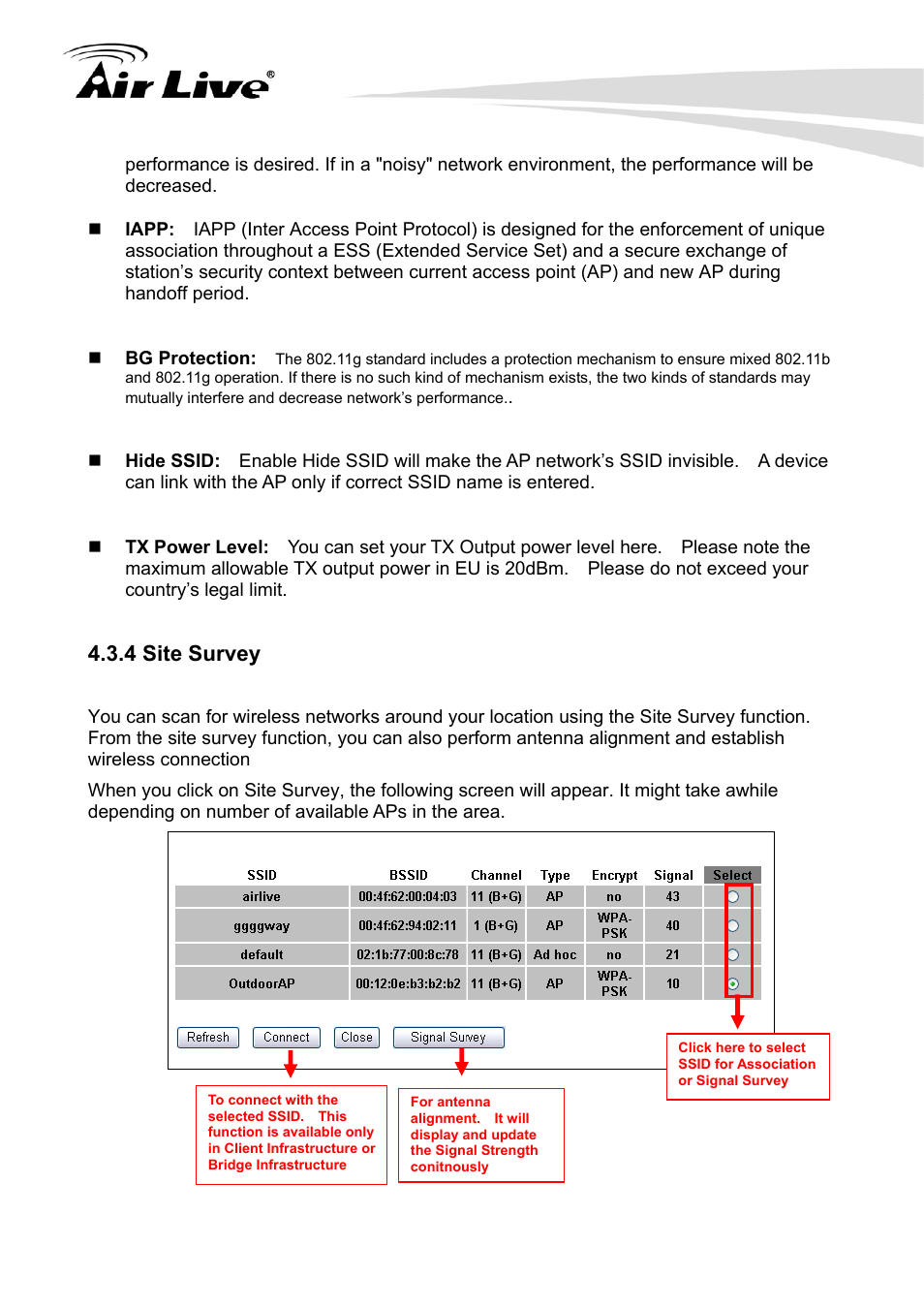 4 site survey | AirLive G.DUO User Manual | Page 37 / 137