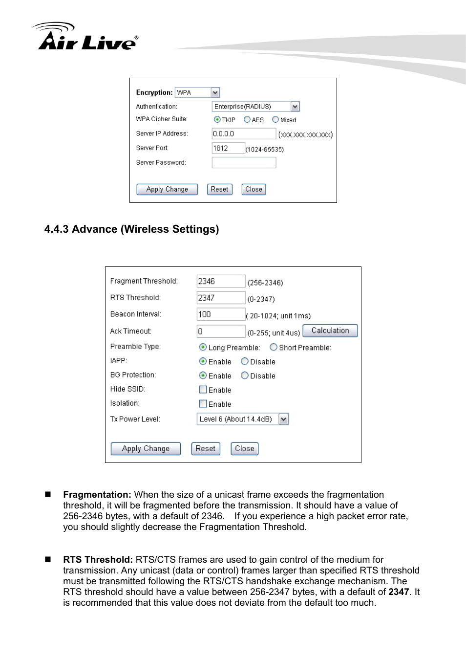 3 advance (wireless settings) | AirLive G.DUO User Manual | Page 47 / 137