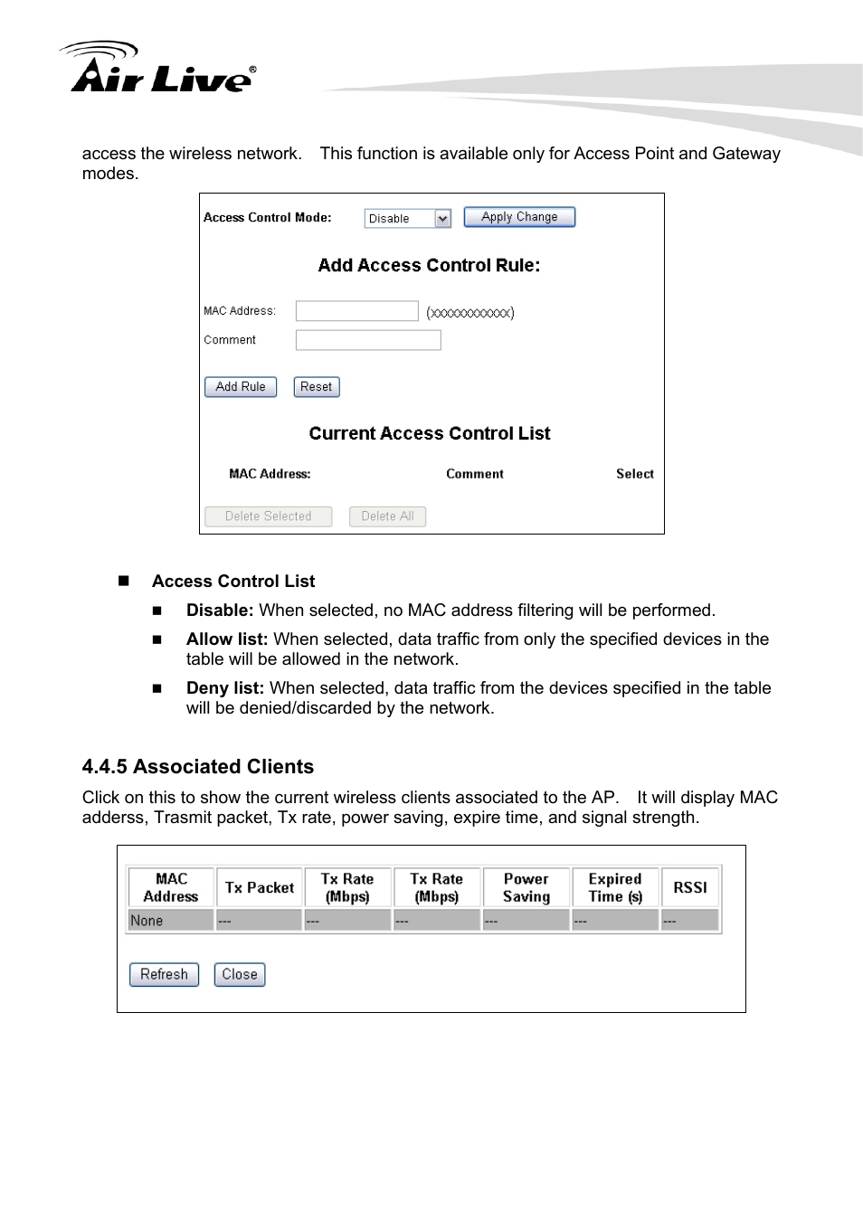 5 associated clients | AirLive G.DUO User Manual | Page 49 / 137