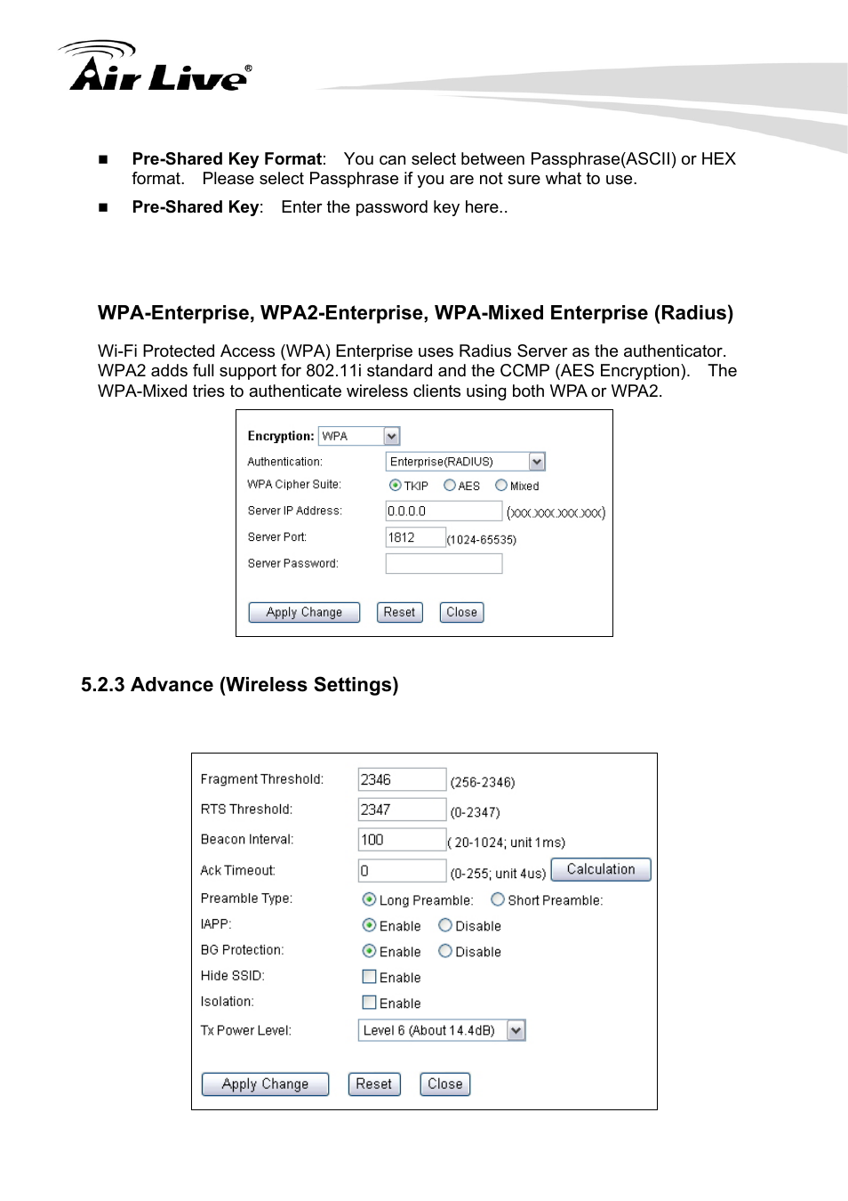 3 advance (wireless settings) | AirLive G.DUO User Manual | Page 54 / 137