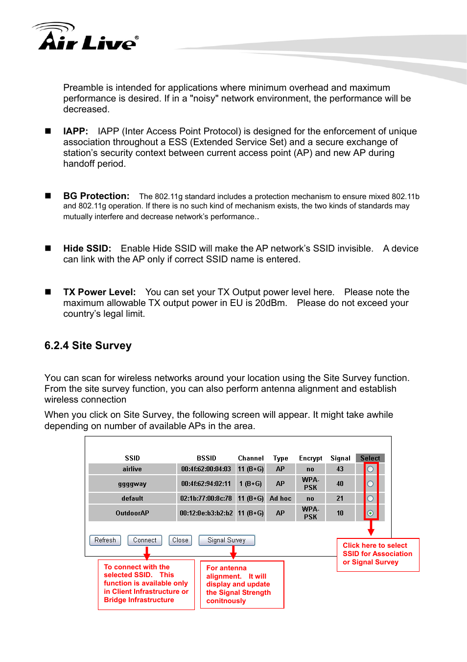 4 site survey | AirLive G.DUO User Manual | Page 63 / 137