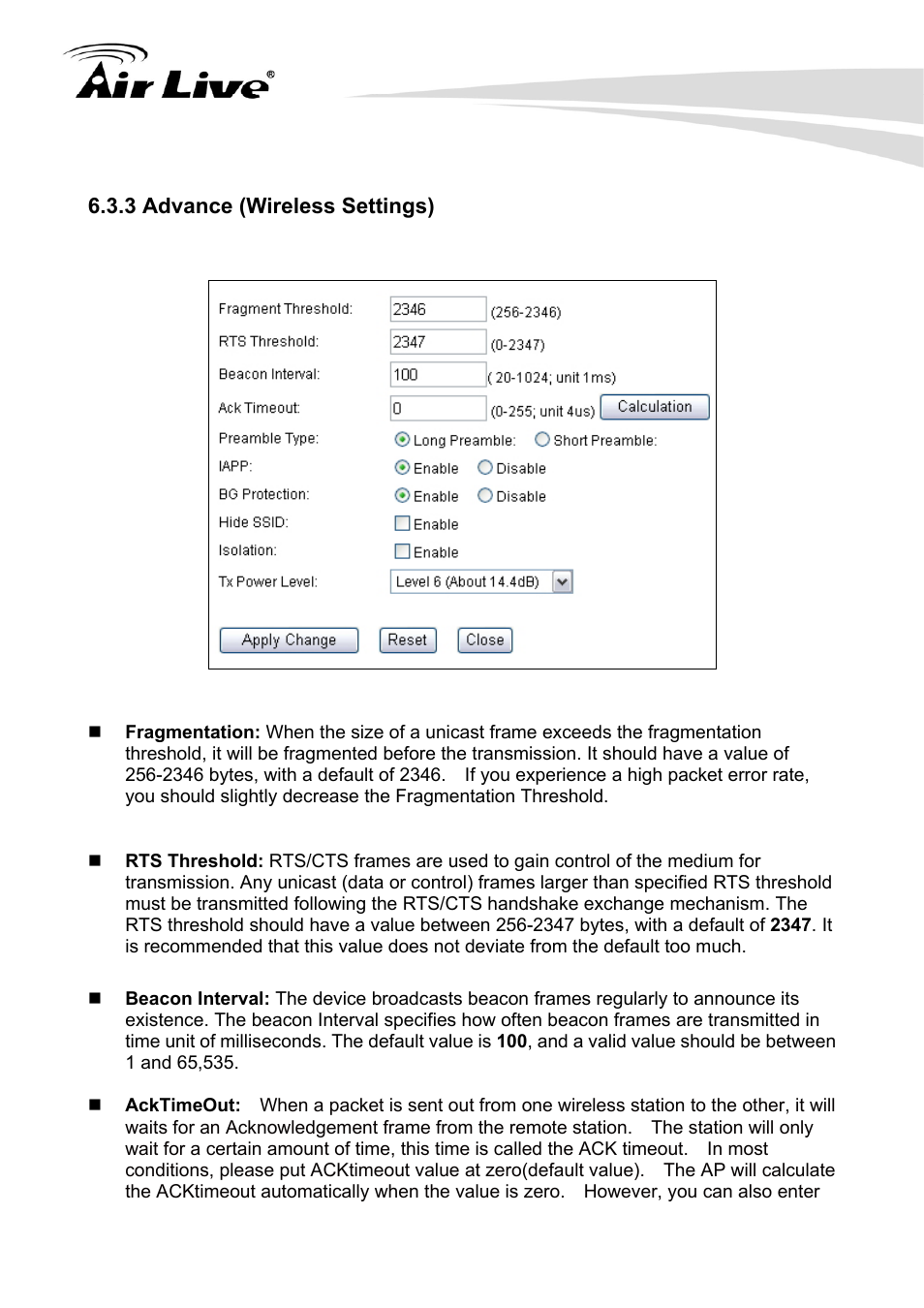 3 advance (wireless settings) | AirLive G.DUO User Manual | Page 68 / 137
