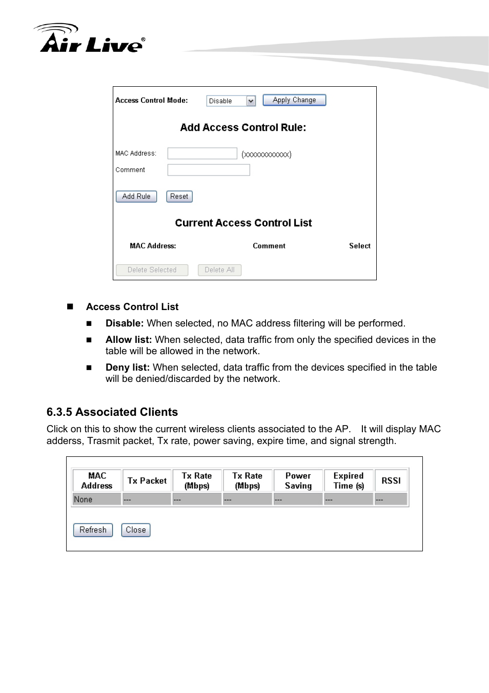 5 associated clients | AirLive G.DUO User Manual | Page 70 / 137