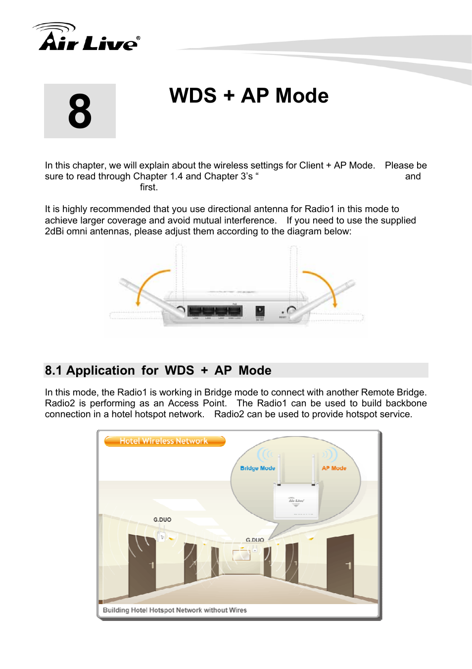 Wds + ap mode, 1 application for wds + ap mode | AirLive G.DUO User Manual | Page 91 / 137