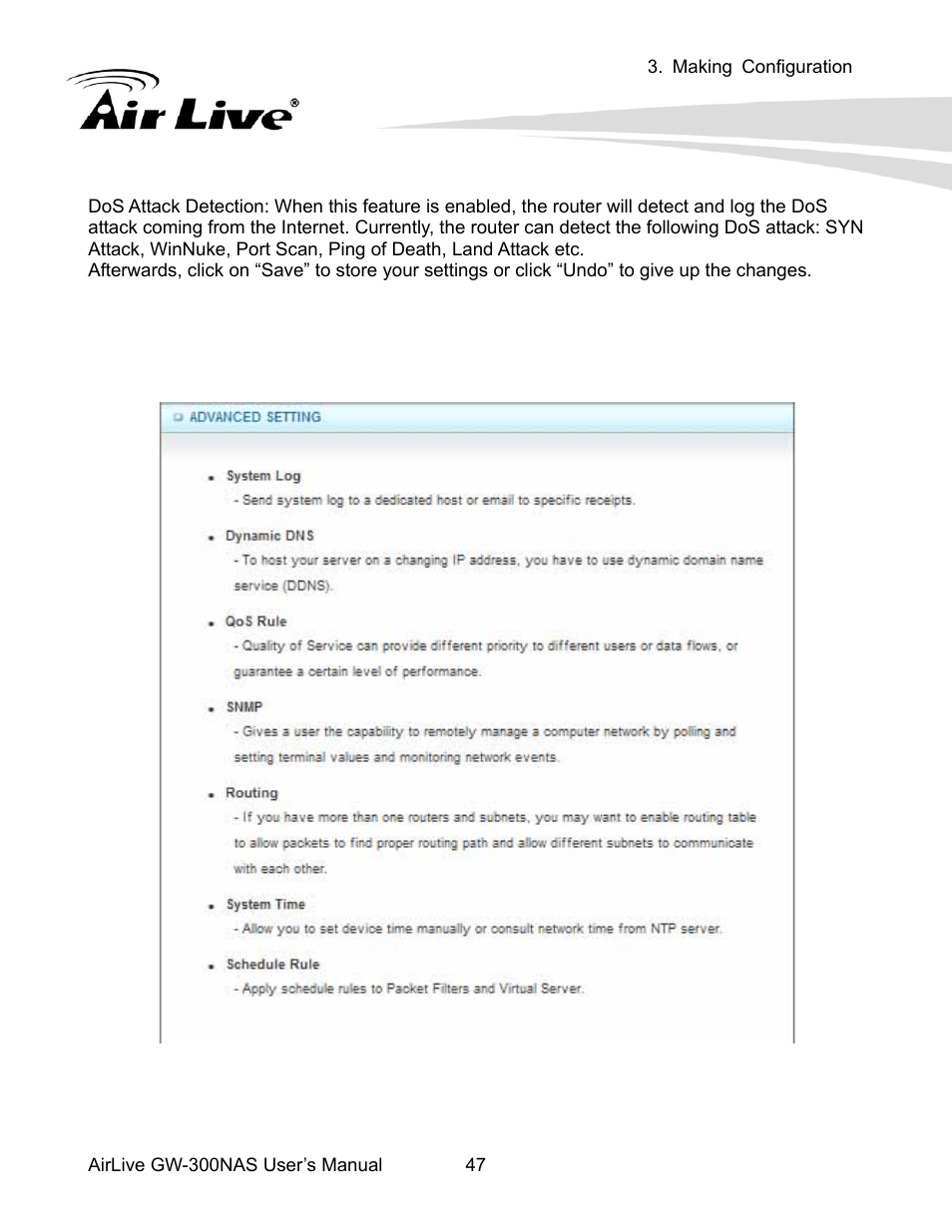 4 advanced setting | AirLive GW-300NAS User Manual | Page 51 / 75