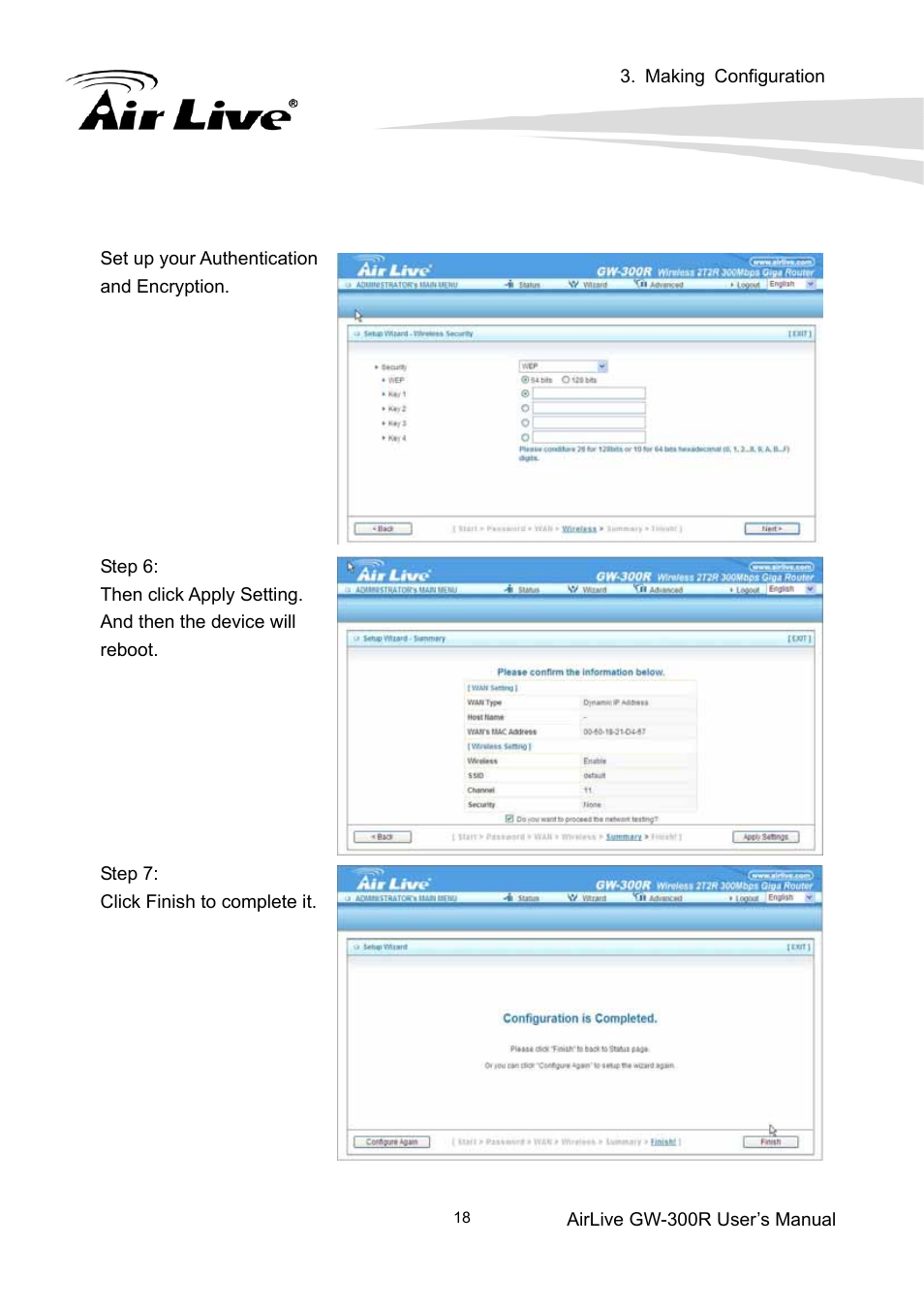 AirLive GW-300R User Manual | Page 22 / 94