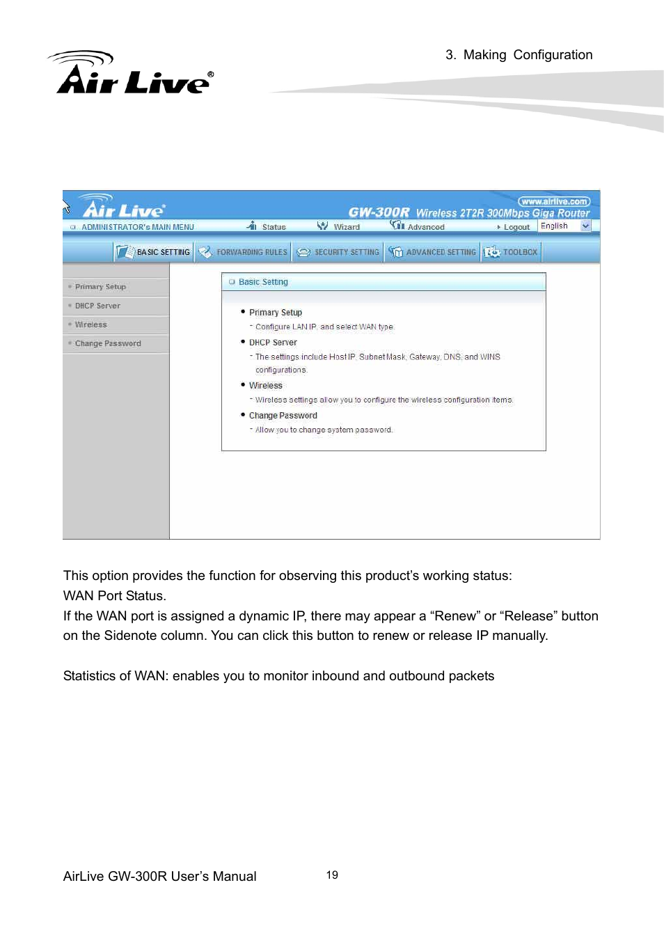 2 system status | AirLive GW-300R User Manual | Page 23 / 94